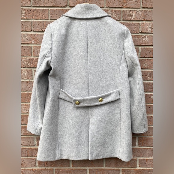 J. Crew Women's Light Gray Peacoat with Gold Buttons Size 12 - Picture 5 of 5